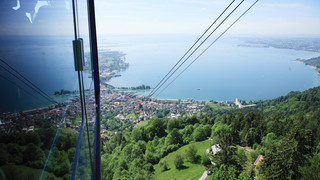 Pfänderbahn cable car with view onto Lake Constance
